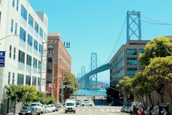 A street view of the Golden Gate Bridge